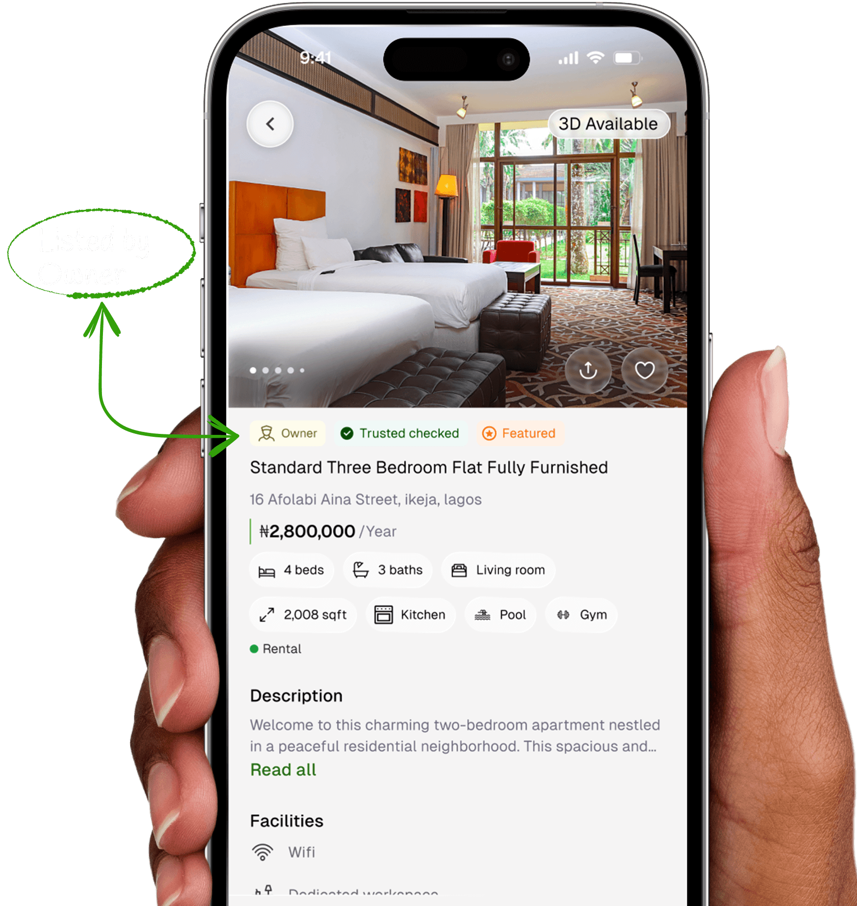 EasyFynd app property listing view