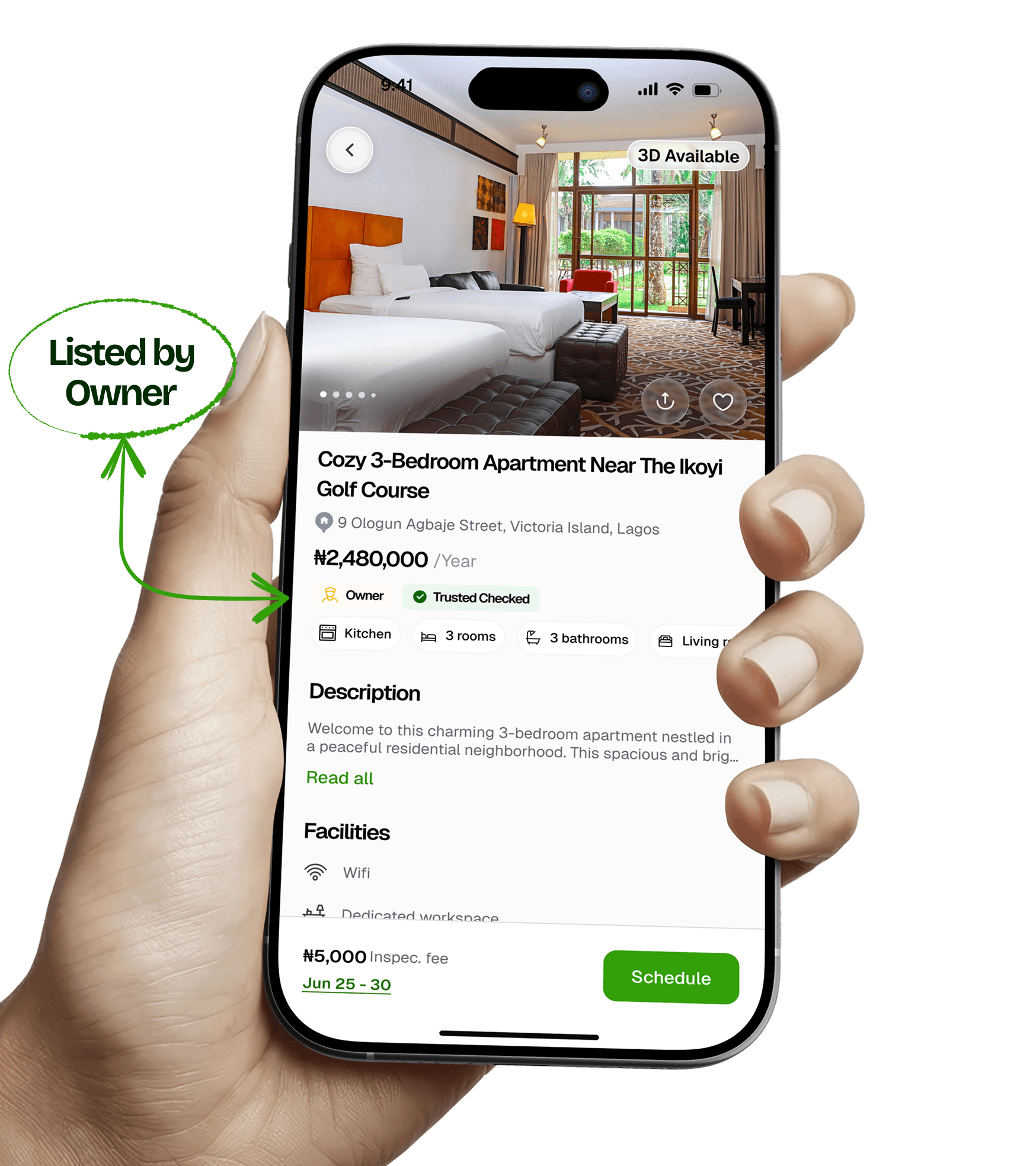 EasyFynd app property listing view